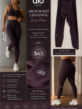 ALO Yoga High-Waist Leggings in Rich Plum